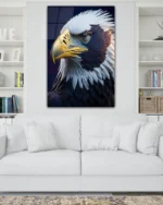 Kartal Portresi Temperli Cam Tablo - Görsel 2