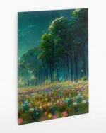 Büyülü Orman ve Çiçekler Temperli Cam Tablo