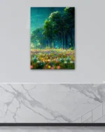 Büyülü Orman ve Çiçekler Temperli Cam Tablo - Görsel 4