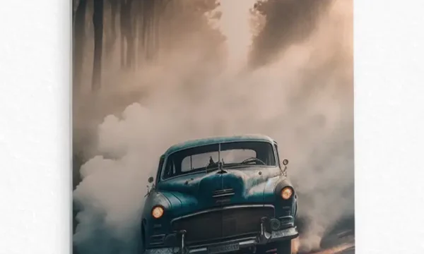 Klasik Drift Araba Temperli Cam Tablo