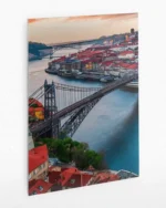 Porto Şehir ve Köprü Manzarası Temperli Cam Tablo