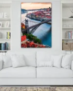 Porto Şehir ve Köprü Manzarası Temperli Cam Tablo - Görsel 2