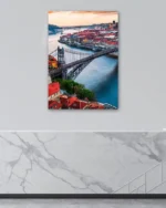 Porto Şehir ve Köprü Manzarası Temperli Cam Tablo - Görsel 4