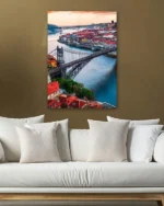 Porto Şehir ve Köprü Manzarası Temperli Cam Tablo - Görsel 5