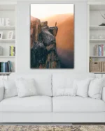 Uçurum Kenarında Gün Batımı Manzarası Temperli Cam Tablo - Görsel 2