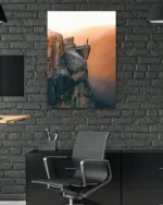 Uçurum Kenarında Gün Batımı Manzarası Temperli Cam Tablo - Görsel 6