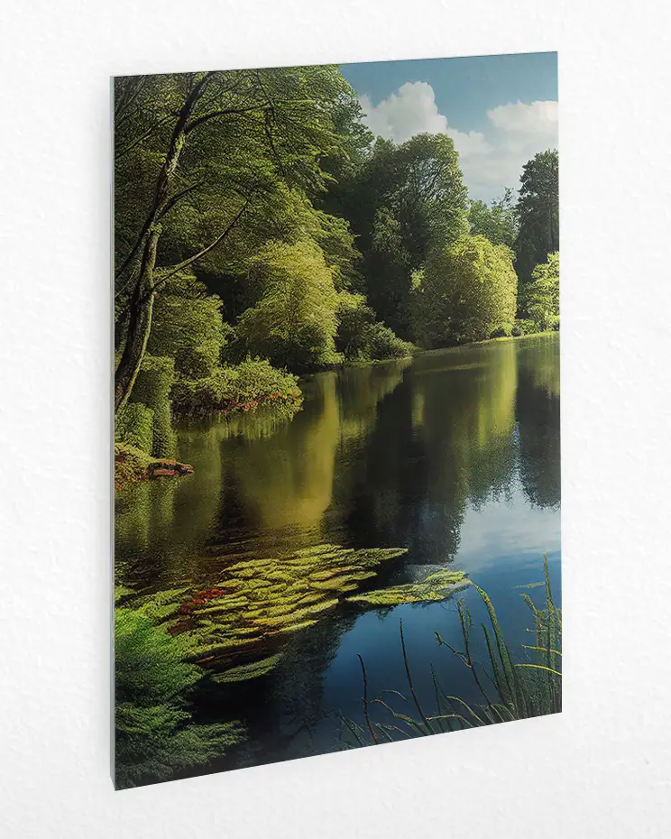 DDOG262_1-1.webp Orman ve Gölet Manzarası Temperli Cam Tablo - Görsel 1