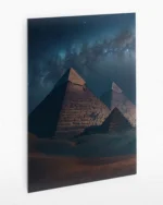 Gece Gökyüzü Altında Piramitler Temperli Cam Tablo
