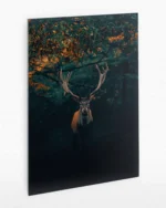 Ormanda Asaletli Geyik Temperli Cam Tablo