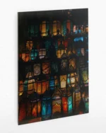 Renkli Fener Işıkları Temperli Cam Tablo