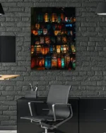 Renkli Fener Işıkları Temperli Cam Tablo - Görsel 6