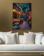 Sokak Çiçek Pazarı Temperli Cam Tablo - Görsel 5