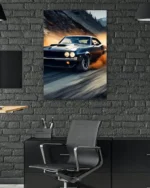 Siyah Klasik Araba Drift Temperli Cam Tablo - Görsel 6