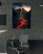 Lav Püskürten Yanardağ Manzarası Temperli Cam Tablo - Görsel 6