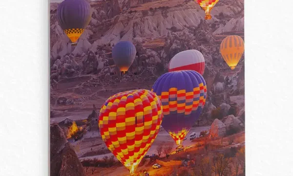 Kapadokya Sıcak Hava Balonları Temperli Cam Tablo