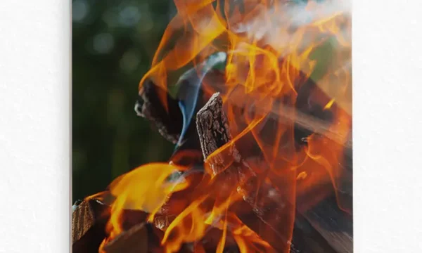 Odun Ateşi ve Alev Dansı Temperli Cam Tablo
