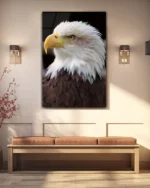 Kartal Portresi Temperli Cam Tablo - Görsel 3