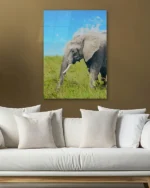 Afrika Savanasında Fil Temperli Cam Tablo - Görsel 5