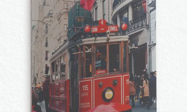 İstiklal Caddesi Nostaljik Tramvay Temperli Cam Tablo