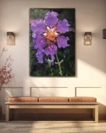 Doğal Ortamda Mor Çiçek Temperli Cam Tablo - Görsel 3