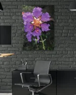 Doğal Ortamda Mor Çiçek Temperli Cam Tablo - Görsel 6